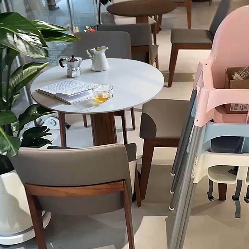 北欧实木圆桌简约小户用型家饭桌洽Y101谈小圆桌子圆形板桌椅餐组