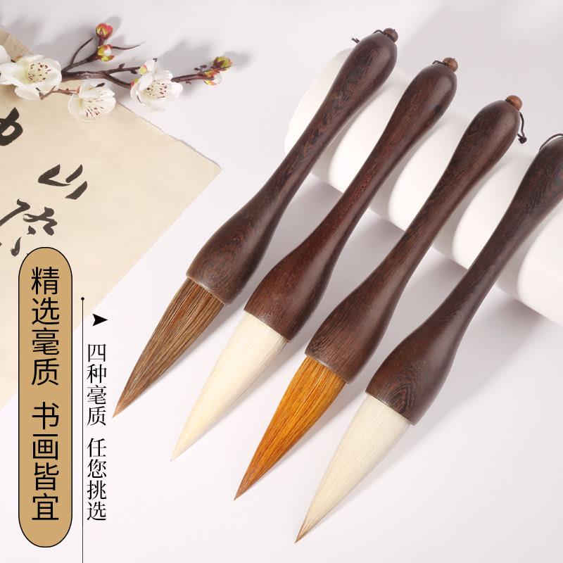 文港筠墨轩毛笔鸡翅木杆大斗笔狼毫提斗毛笔对联大字毛笔羊毫京抓