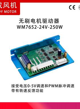 12/24VDC-250W 无刷直流驱动器带120°霍尔感应支持0-5V和PWM调速