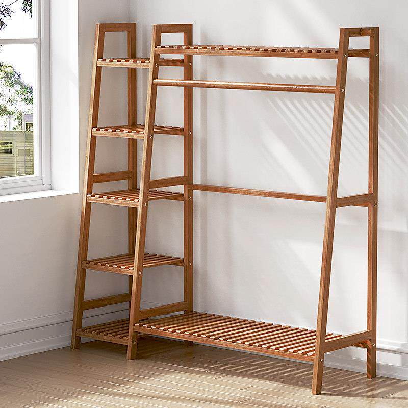 衣架衣帽架家用卧室简易顶天立地非实木落地衣柜收纳小挂衣置物竹