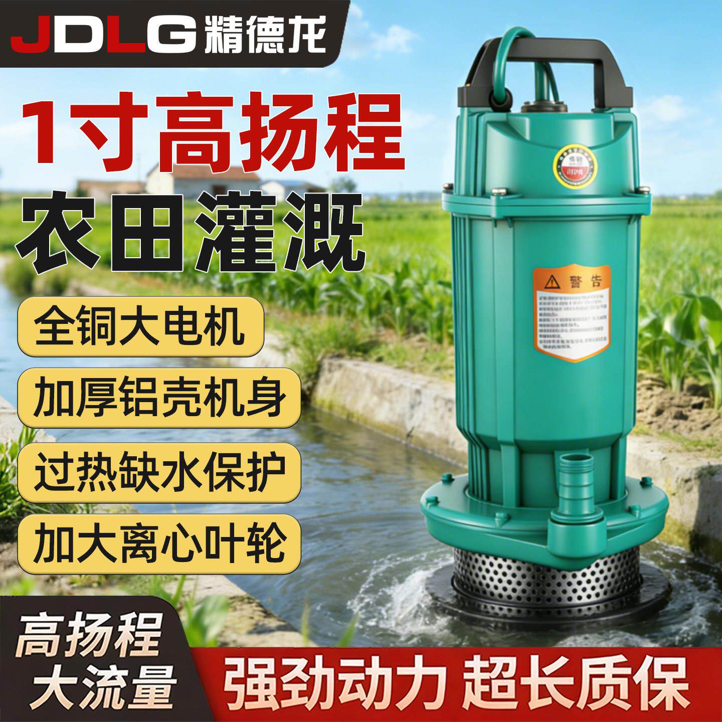 潜水泵220v高扬程大流量抽水泵家用清水泵农用灌溉污水泵小型水泵