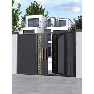 户外围栏锻铁门铝合金别墅庭院门不锈钢农村自建门铝艺术门