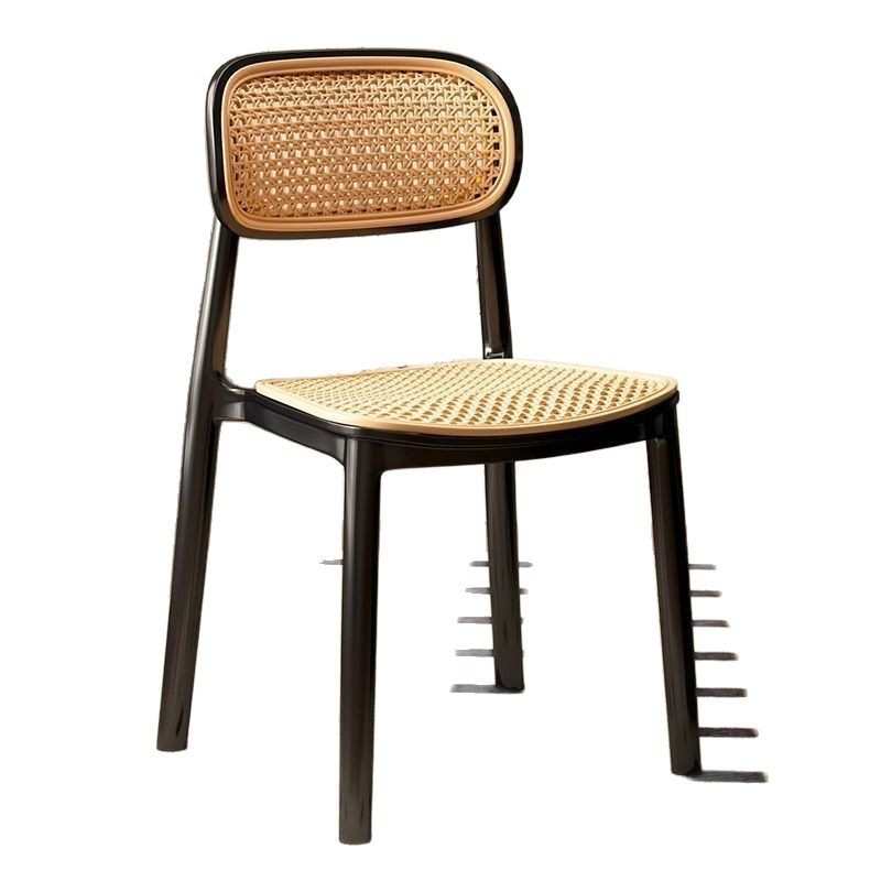 塑料藤编椅子藤条中古藤椅靠背椅透气户外凳子家用餐椅商用餐桌椅