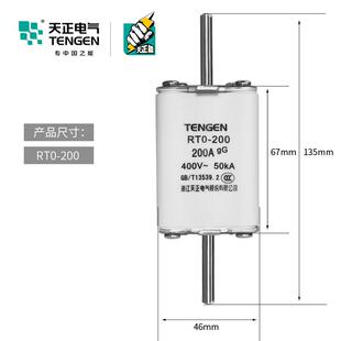TENGEN天正电气RTO-200体熔断器熔芯RT0-200A陶瓷方管保险丝160A