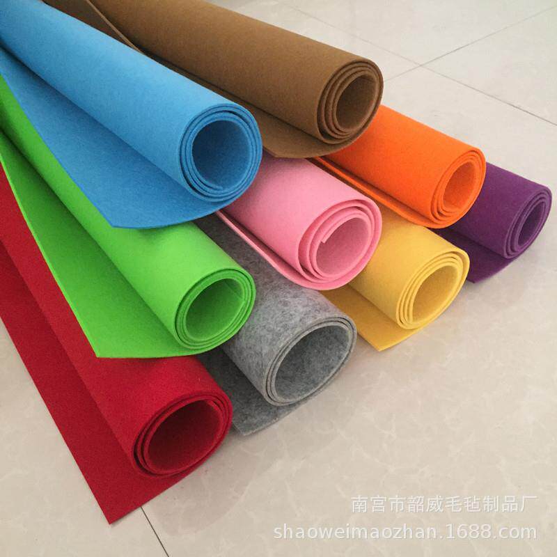 彩色工艺品毛毡布针刺无纺布涤纶化纤不织布装饰墙面隔音毛毡布