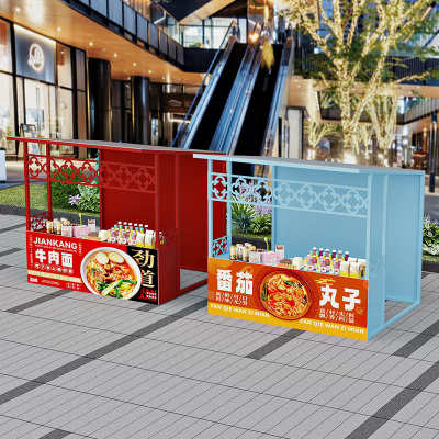 夜市摆摊架文旅商业街活动摊位架铁艺促销架创意移动花车展示架