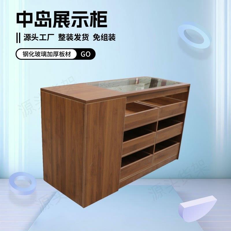 服装店收银台吧台玻璃中岛台展示桌女装摆件陈列展示展示台储物柜