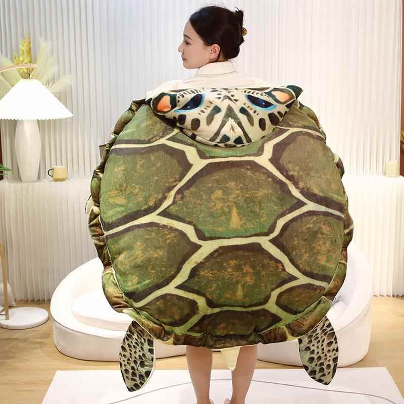 仿真海龟壳抱枕可穿戴睡觉神器玩偶毛绒玩具衣服搞怪海龟壳