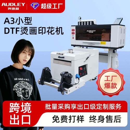 奥德利A3双头DTF白墨烫画抖粉机T桖帽子印花白墨抖粉烘干一体机