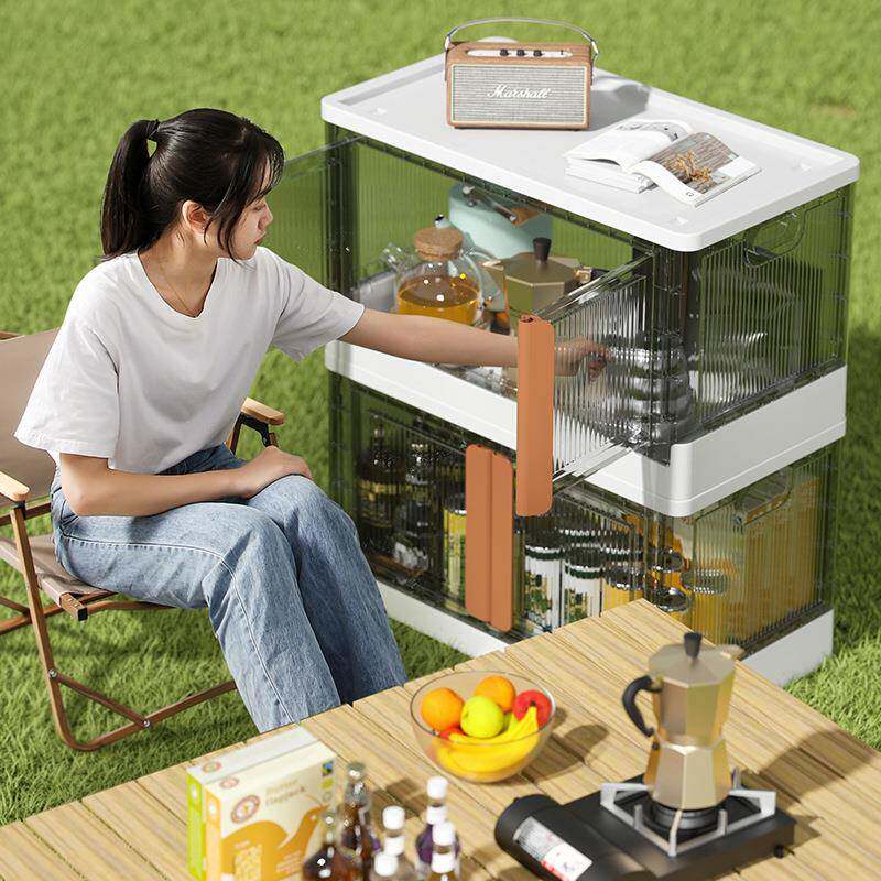 免安装可折叠衣服收纳柜户外露营车载储物箱塑料户外收纳箱