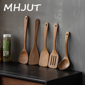 MHJUT进口日式 大号加深汤勺无漆无蜡不沾木铲 鸡翅木家用锅铲套装