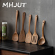 MHJUT进口日式 大号加深汤勺无漆无蜡不沾木铲 鸡翅木家用锅铲套装