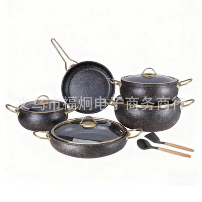 外贸款土耳其风锅具套装厨具花岗岩Granite Nonstick casserole