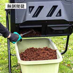跨境160庭院户外堆肥桶塑料有机肥料翻斗箱子园艺垃圾落叶发酵箱