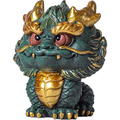 龙家小神客厅龙居生肖摆件桌面金彩办公室招财装饰品可爱祥瑞创意