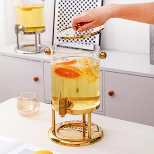 跨境商用果汁桶餐厅酒店自助餐轻奢餐饮大容量透明可视玻璃饮料机