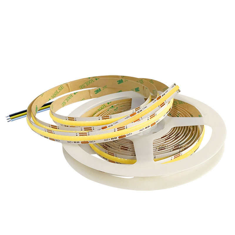 LED软灯条5V三色窄版5MM宽双色温cob灯带24v无光斑吊顶12v线型灯