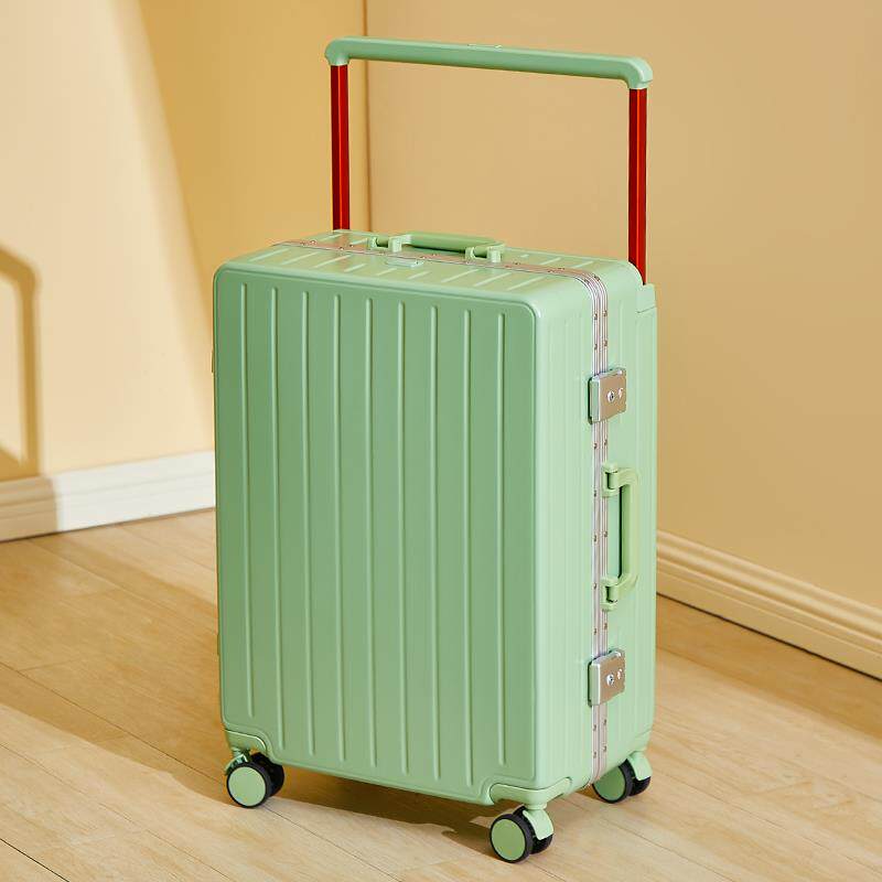 高档仓侧开盖行李箱女可扩展多能20寸功拉旅行箱登杆机密码皮箱深