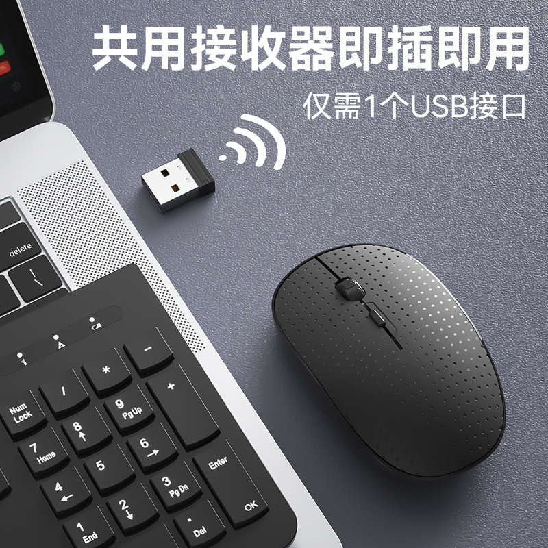 无线键盘鼠标套装静音办公外接台式笔记本电脑键鼠打字无声电池款