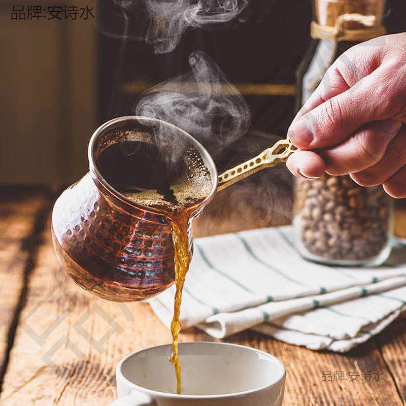 土耳其手工咖啡壶金属手工咖啡壶摆摊煮罐茶挂耳手冲壶意式耐热