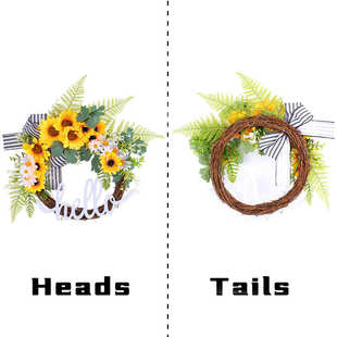 纵鸿2024向日葵字母花环门挂装 饰节日道具挂饰橱窗墙壁挂件工艺品