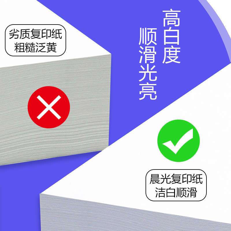 晨光A4复印纸500张打印纸70g画画大白纸单包学生草稿纸考研办