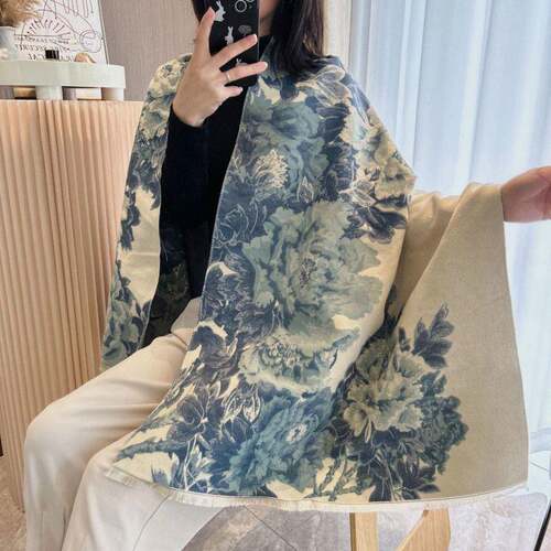 Random Pattern Scarf For Women & Girls, Fashionable Printed