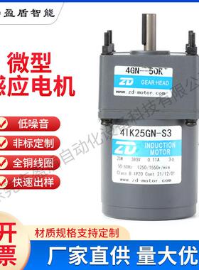 25W380V单相三相交流微型感应电机工业机器人流水线设备感应电机