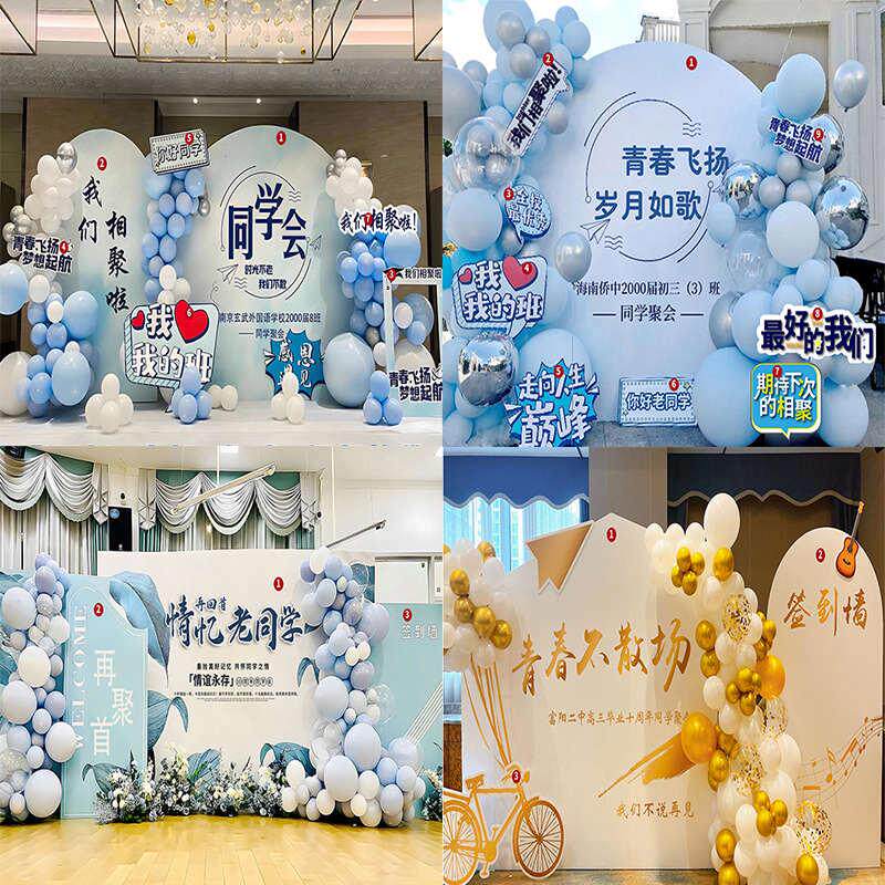 老同学聚会场景布置20周年再次相遇气球装饰留念kt背景展板签名墙