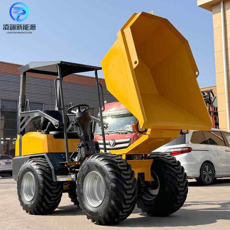 静态液压翻斗车矿用柴油四轮车建筑工地物料运输自卸车