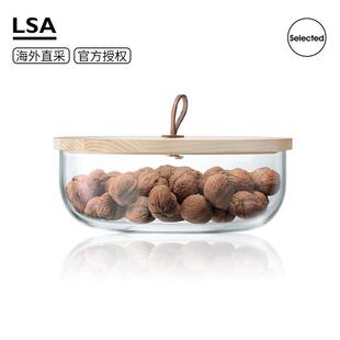 北欧白蜡木盖储物罐家用厨房收纳玻璃罐大号罐子存储罐 英国LSA