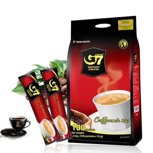越南原装进口中原g7咖啡三合一 速溶咖啡粉100条装 中英文版1600g