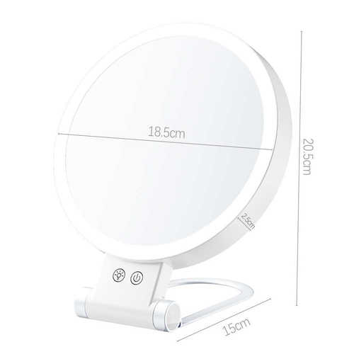 化妆镜led补光灯带放大台式/挂镜两用美妆双面镜旅行充电镜子