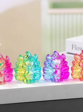 创意琉璃九尾狐动物桌面摆件招财跨境水晶九尾狐狸小礼品