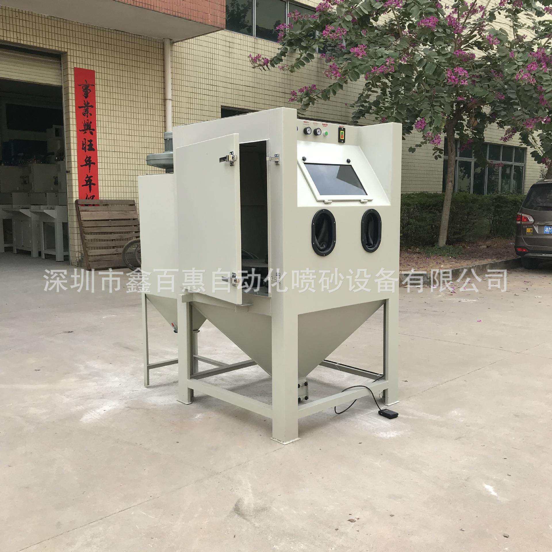 厂家手动喷砂机1010推车转盘喷砂机轮毂发动机外壳模具喷沙机