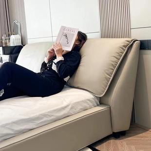 意极简大象耳床主卧室轻奢式 4双人朵实木 风羽床绒软包小飞象HGY