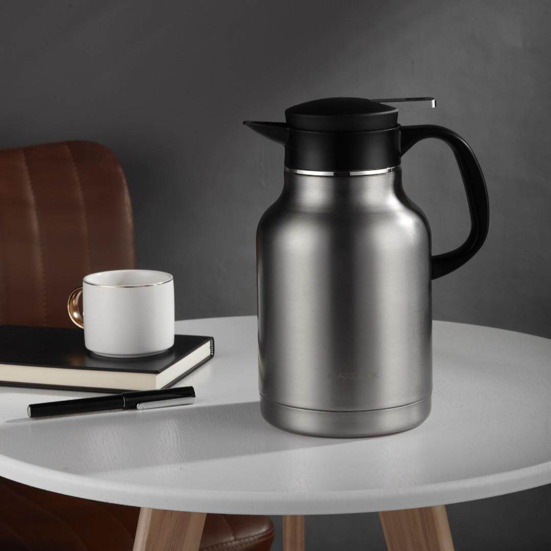 美厨304不锈钢内胆真空热水壶保温瓶暖壶开水瓶大容量1.5L拉丝