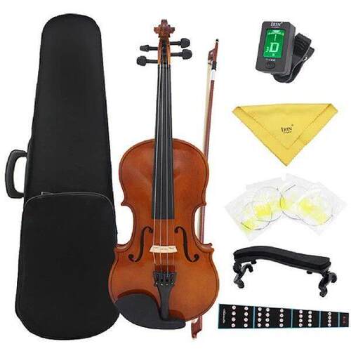 Violin 4/4 Full Set with Case Bow Extra Strings Rosin Tuner