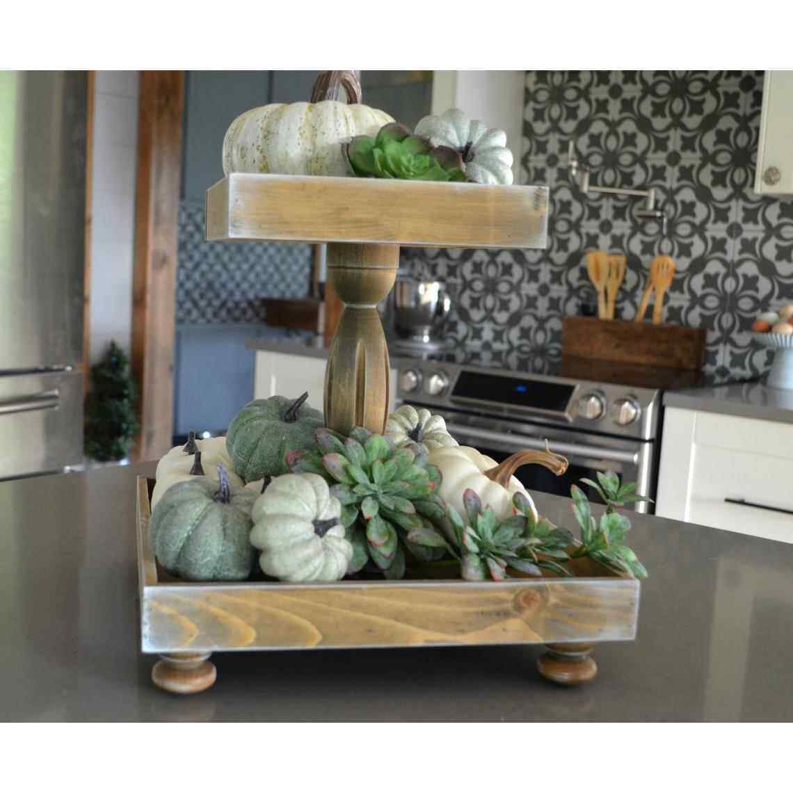 木质复古古双方托盘装饰整理层厨房仿餐桌形蛋糕架DXH托盘