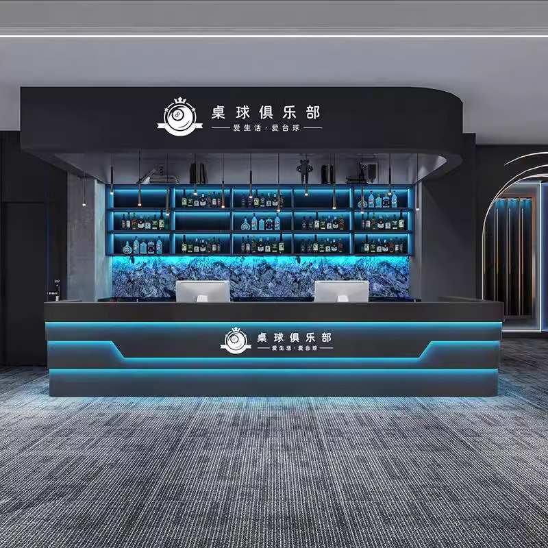 工业风台球厅吧台棋牌室前台收银台电竞酒店网咖KTV健身房接待台