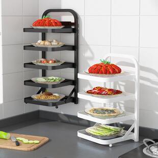可折叠备菜神器厨房置物架火锅配菜多层菜盘架剩菜收纳盘子配菜