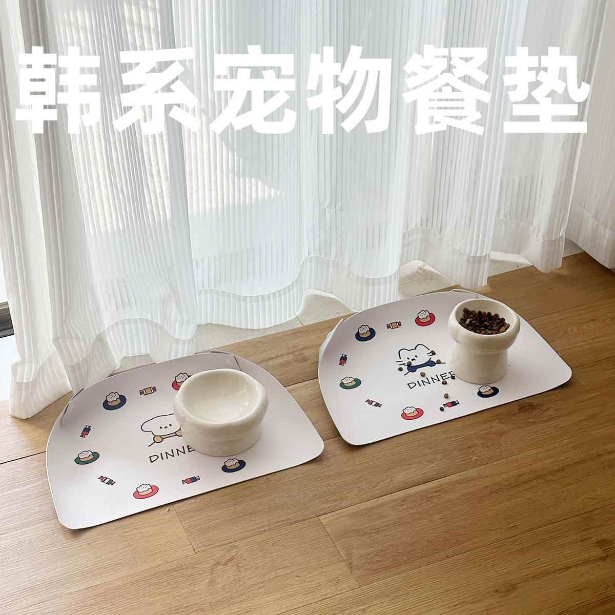 防洒餐垫宠物猫咪碗垫防水防油PU皮革猫碗狗碗防滑垫大小餐垫