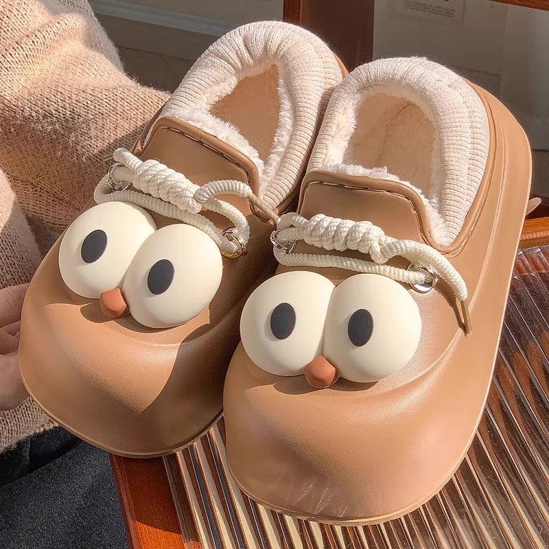 防水厚底棉拖鞋女冬季外穿加绒保暖2025新款室内家居家用包跟棉鞋
