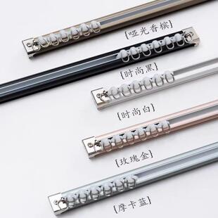 铝合金窗帘轨道静音直轨滑轮滑道顶侧装单双轨导轨窗帘杆支架配件
