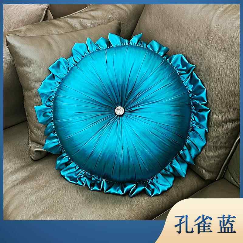纺丝圆枕欧式抱枕高档南瓜枕沙发靠垫多色北欧百搭靠包含芯包邮