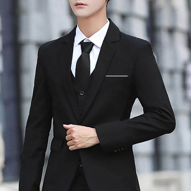正装西服套装男修身帅气韩版商务外套黑色学生休闲伴郎结婚小西装