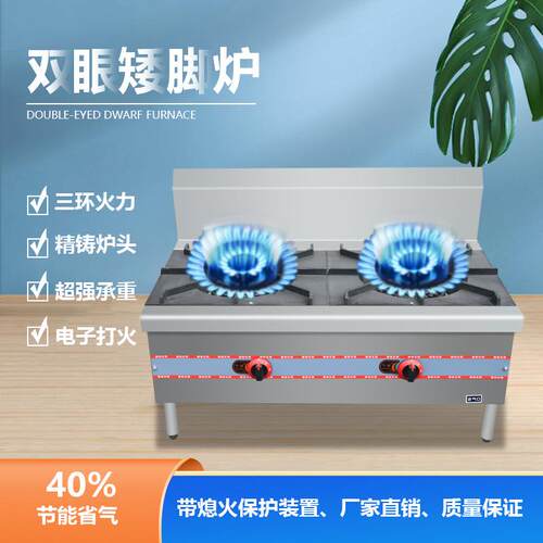 煤气双眼矮脚炉不锈钢矮汤炉单位工厂食堂餐饮行业低汤灶高热效