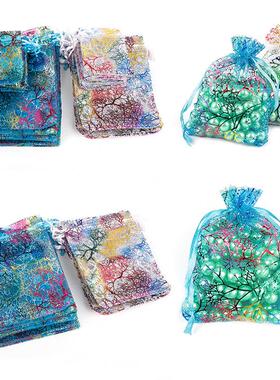 Wholesale 10/20/50Pcs 4 Sizes Drawstring Organza Bags White&