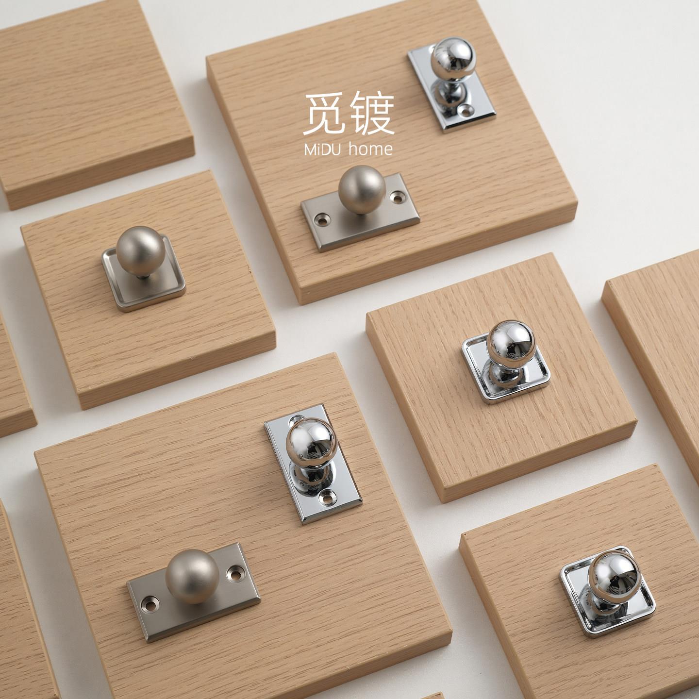 法式极简柜门把手衣柜整体橱柜门鞋柜抽屉不锈钢银色球形包豪斯小
