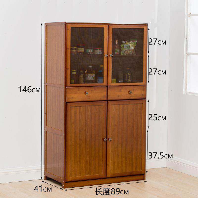 简易碗橱柜厨房老式小碗柜透气家用餐边柜经济型茶水柜楠竹储物柜